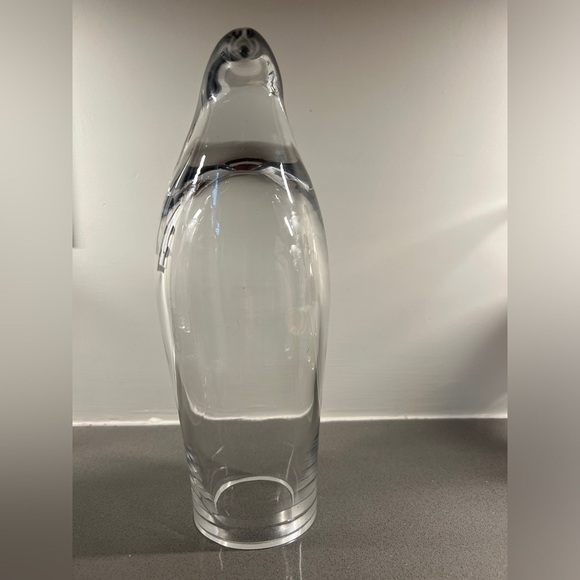 Vintage Blenko Clear Glass Penguin Don Shepard Blown Glass Art - Picture 2 of 6